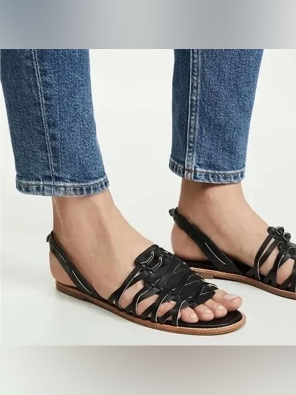 Madewell Maya Huarache Woven Leather Slide Slingback Sandals